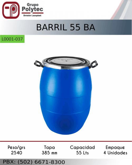 Barril 55 litros - Boca Ancha - Bidones - Tonel