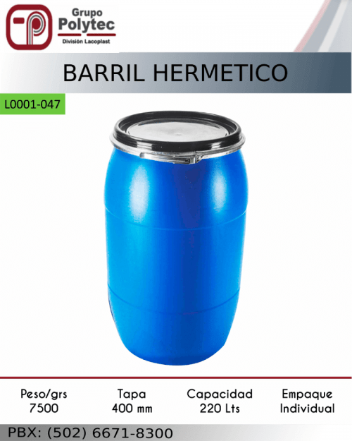 Barril 220 litros - Hermetico -