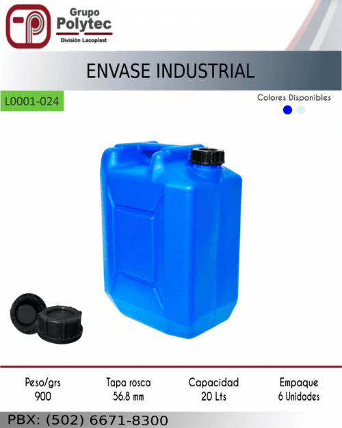 Caneca Industrial 20 litros - Envase - Bote - Bidon